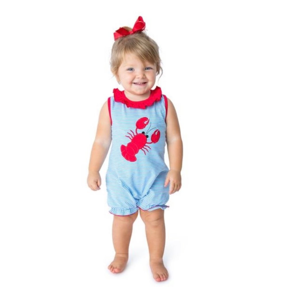 Applique Lobster Girl's Romper